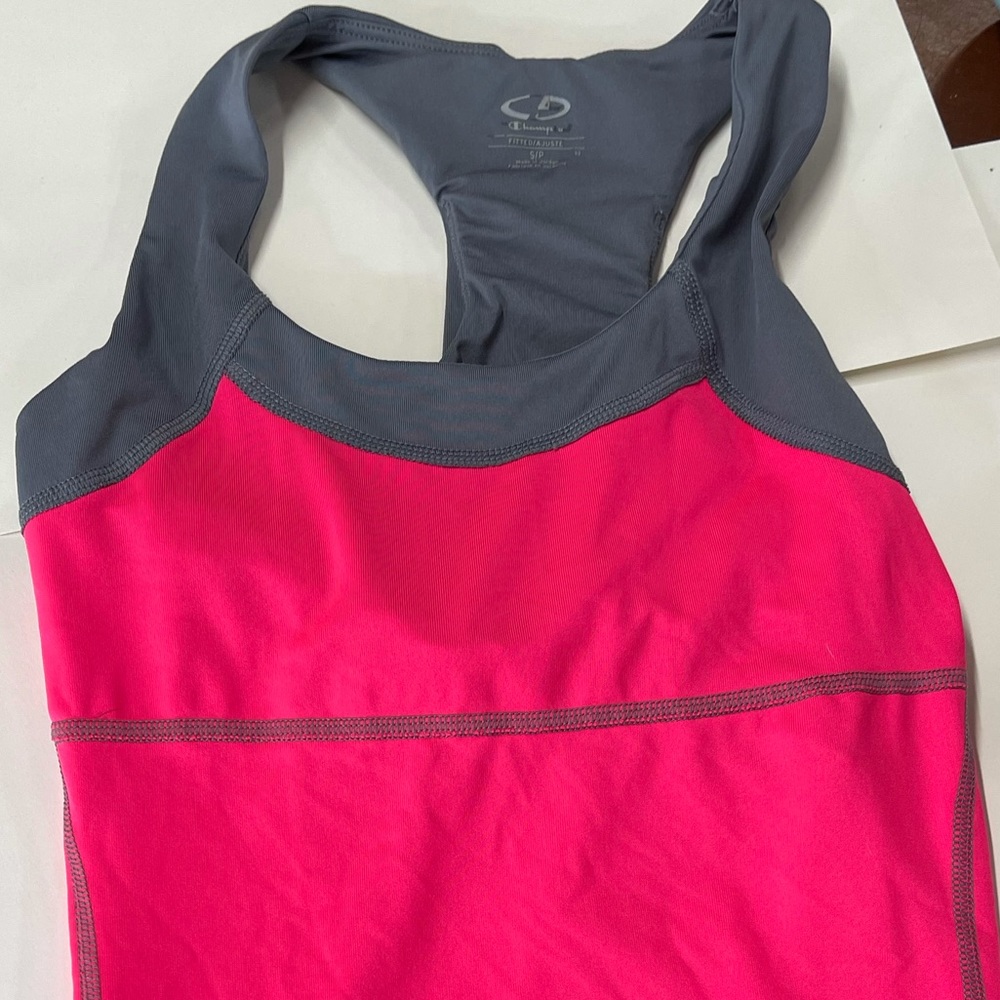 Athletic tank top pink and gray